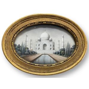 Miniature - Vue Du Taj Mahal Agra En Inde Fin 19ème